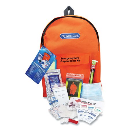 PHYSICIANSCARE Emergency Preparedness First Aid Backpack, 43 Pieces/Kit 90123
